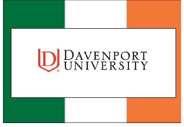 Davenport text over Irish flag