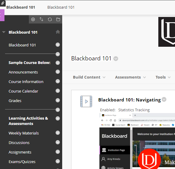 Blackboard Original Course View