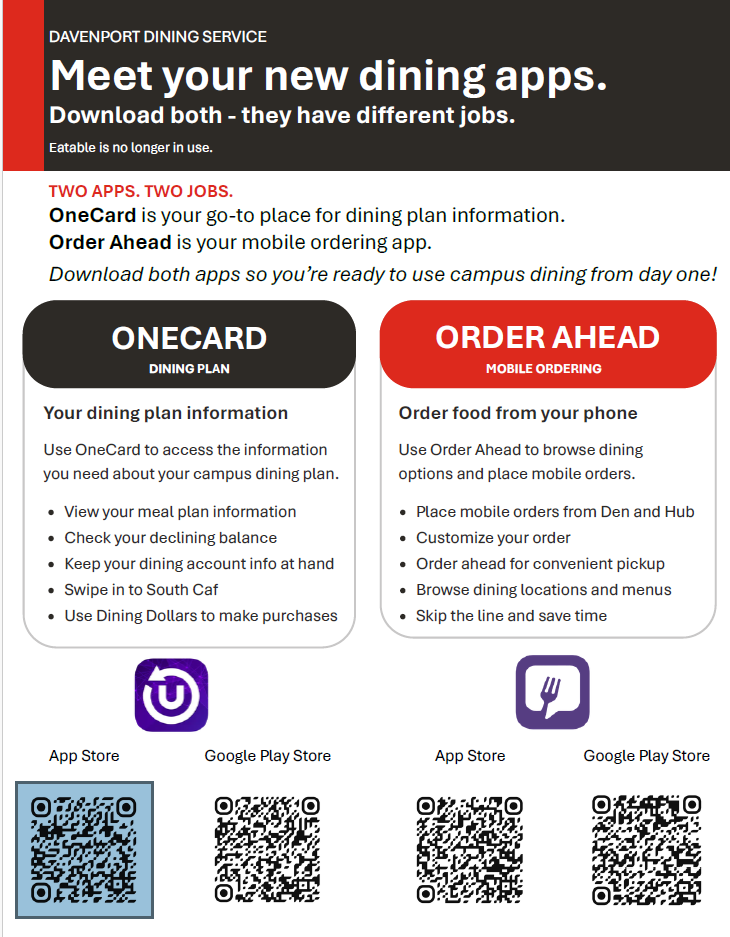 Dining apps with QR codes