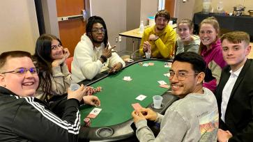 Picture of students at casino night