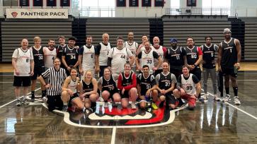 Students vs staff basketball picture